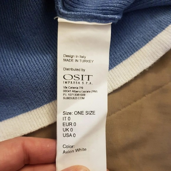 Subdued Womens Sweater Blue White One Size Ribbed Italy Soft Girl Coastal Knit - Picture 9 of 12